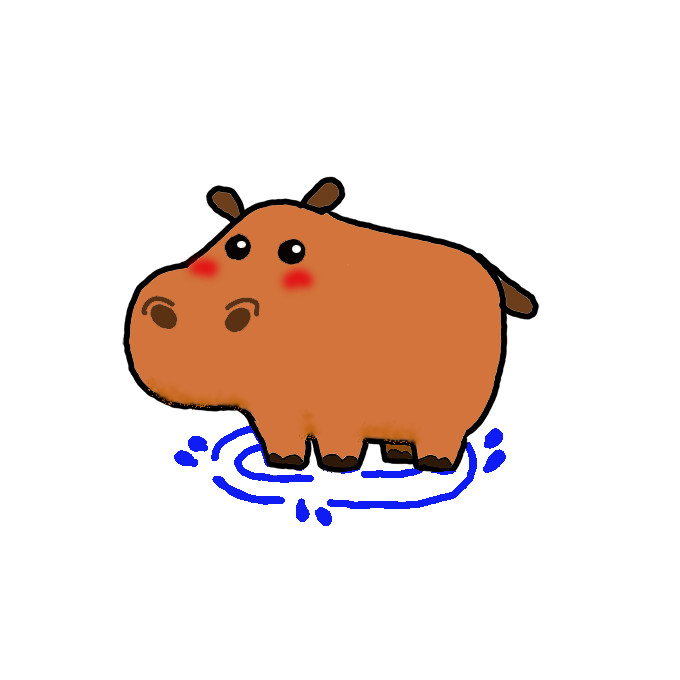 How To Draw A Hippo For Kids