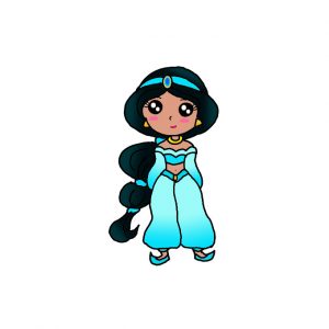 How to Draw Princess Jasmine Easy