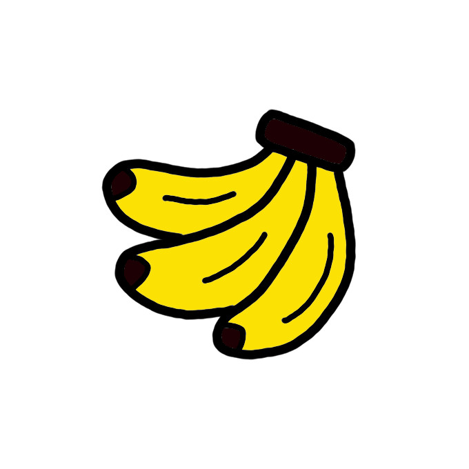 Cómo dibujar plátanos - Guías de dibujo sencillas paso a paso - Cómo ...