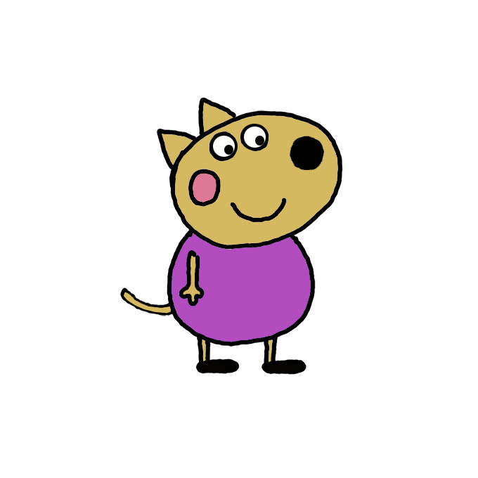 How To Draw Danny Dog From Peppa Pig - Step by Step Easy Drawing Guides -  Drawing Howtos