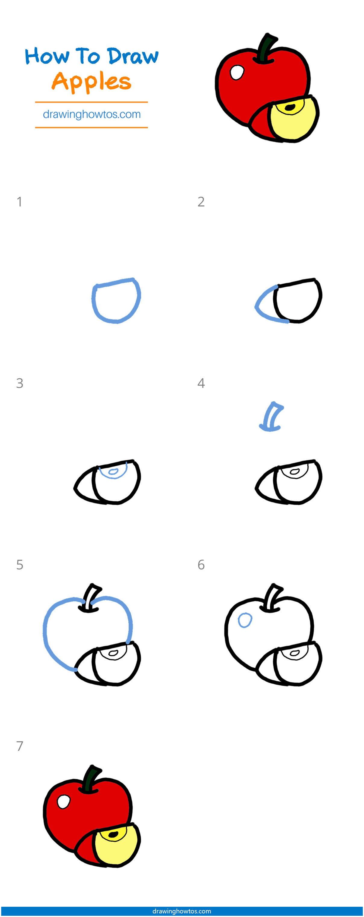 How to Draw Apples Step by Step