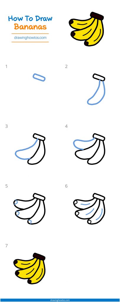How to Draw Bananas - Step by Step Easy Drawing Guides - Drawing Howtos