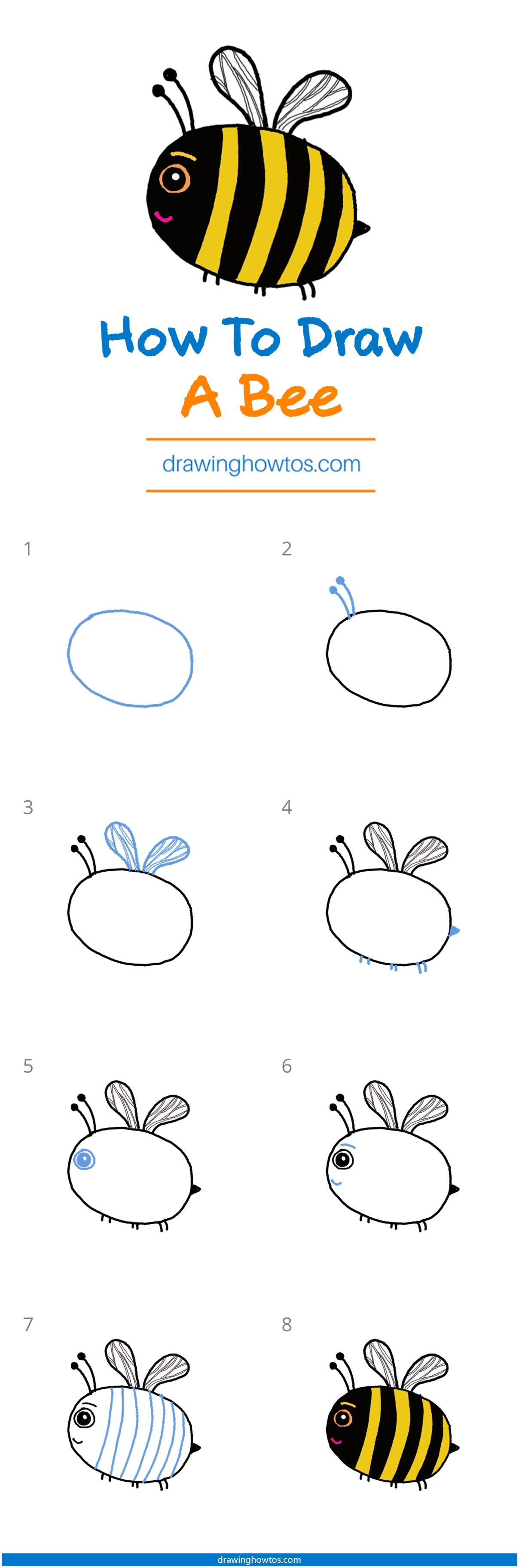 How to Draw a Bee Step by Step