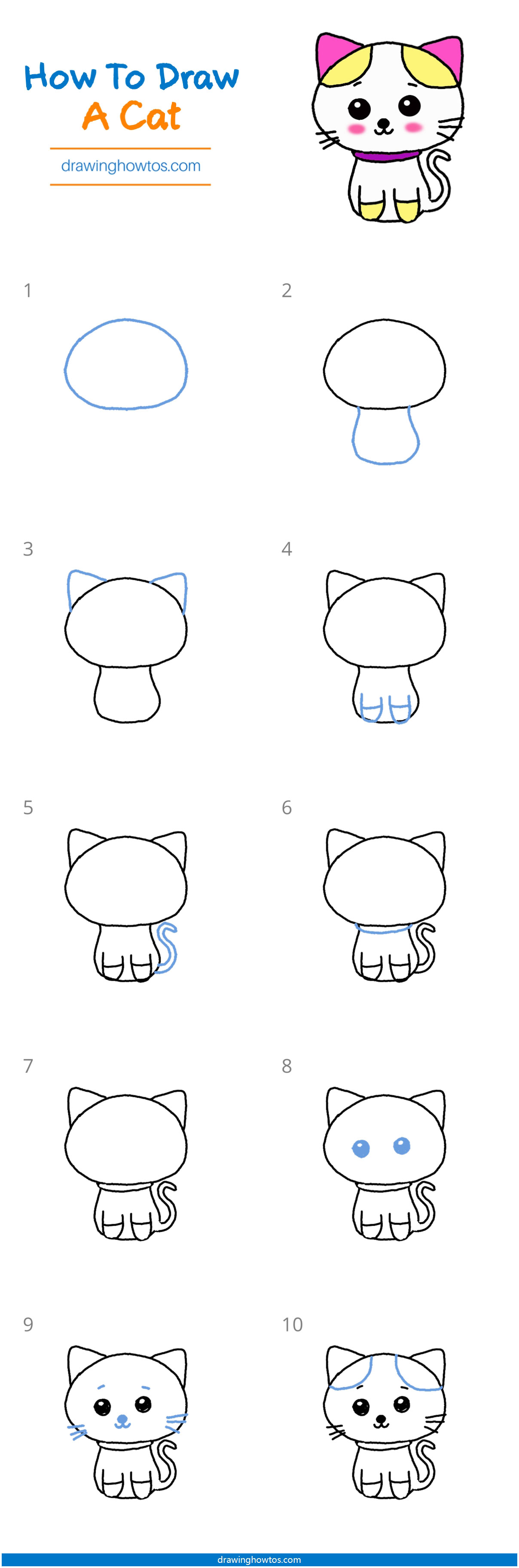 How To Draw A Cat Easy Steps