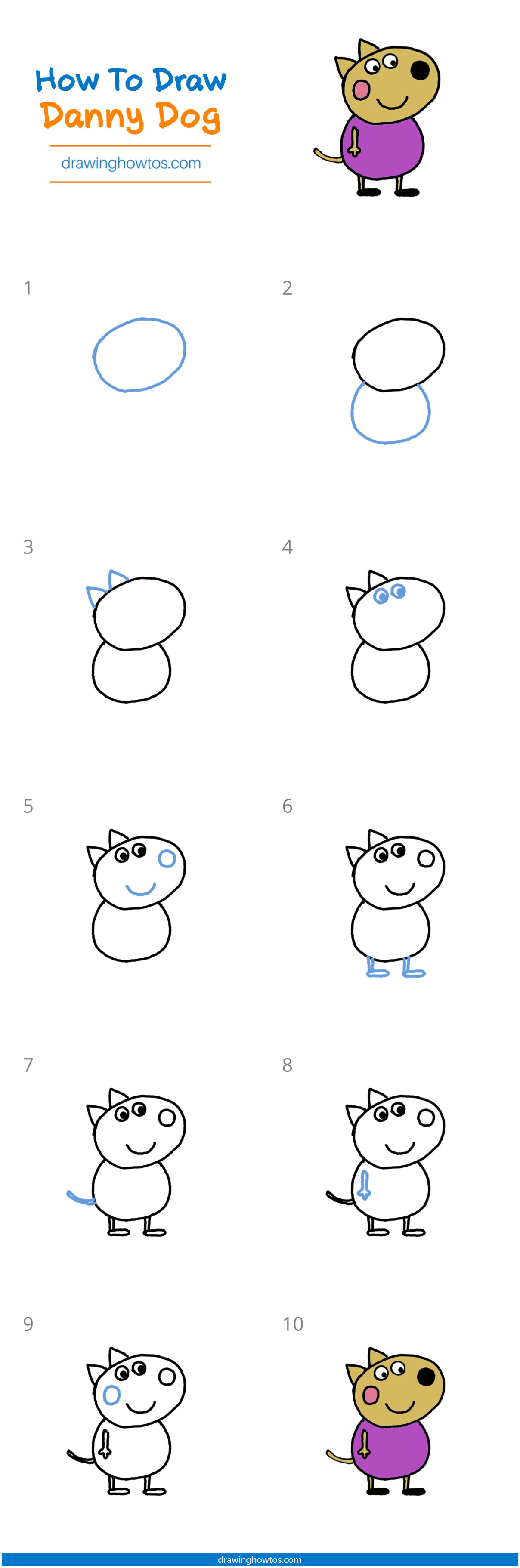 Download How To Draw Danny Dog From Peppa Pig - Step by Step Easy ...
