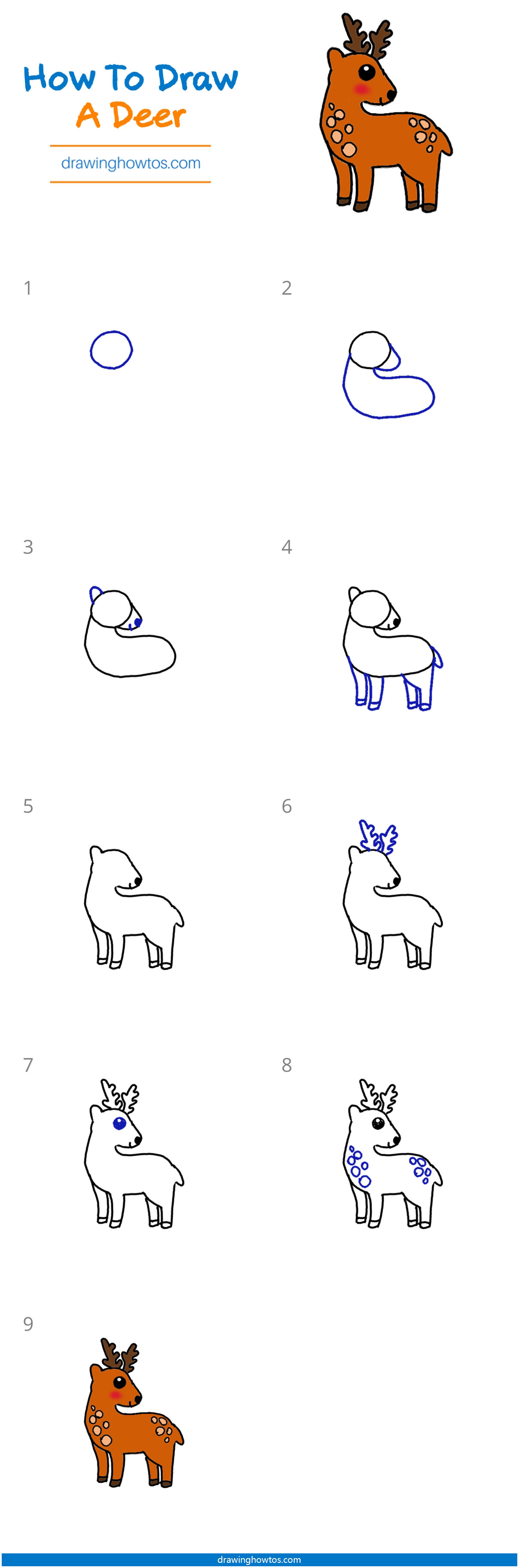 How to Draw a Deer - Step by Step Easy Drawing Guides - Drawing Howtos