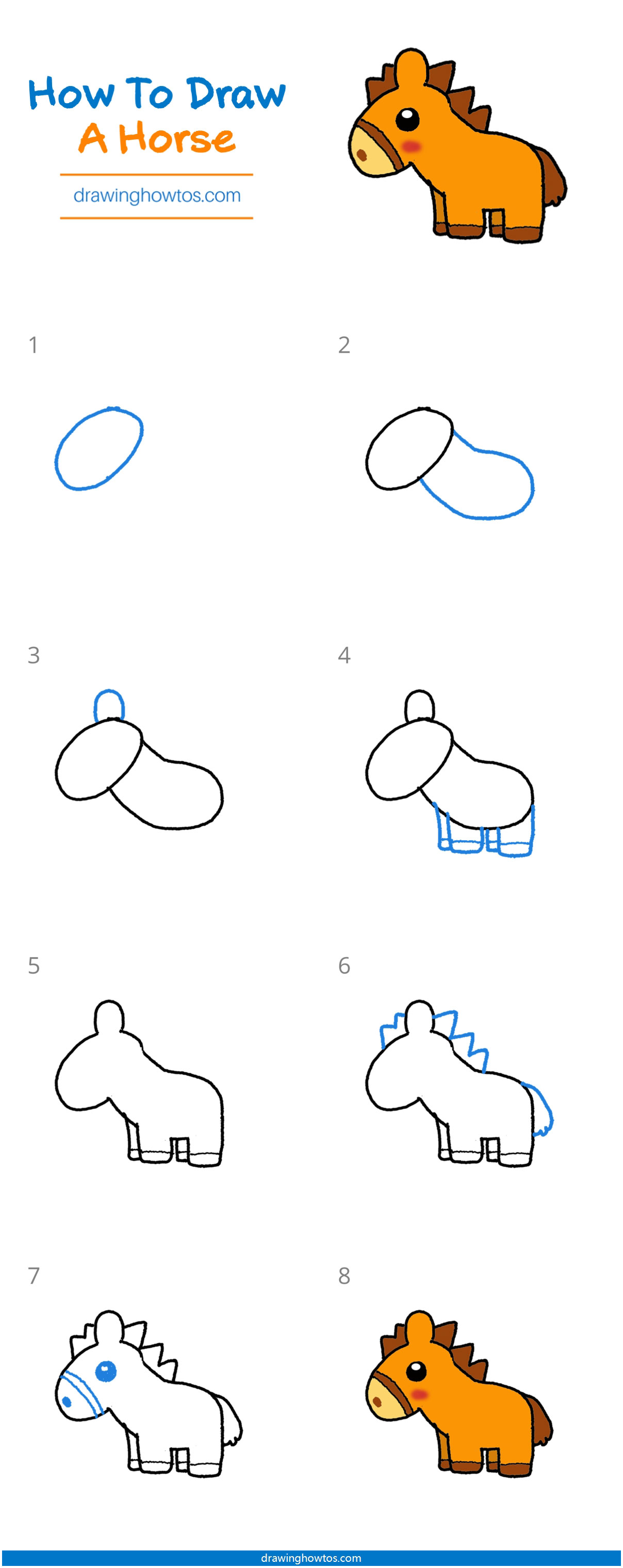 Easy Steps To Draw A Horse Head