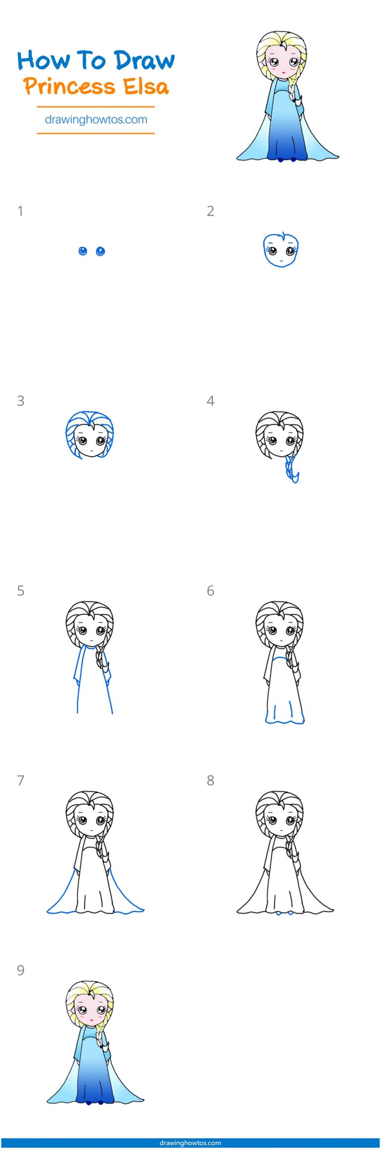 How to Draw Queen Elsa Step by Step Easy Drawing Guides Drawing Howtos