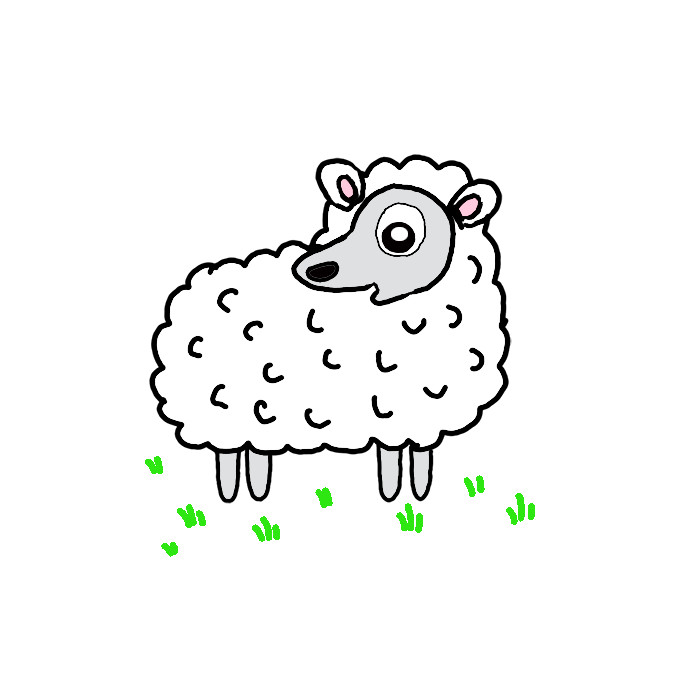 How to Draw a Simple Sheep for Kids