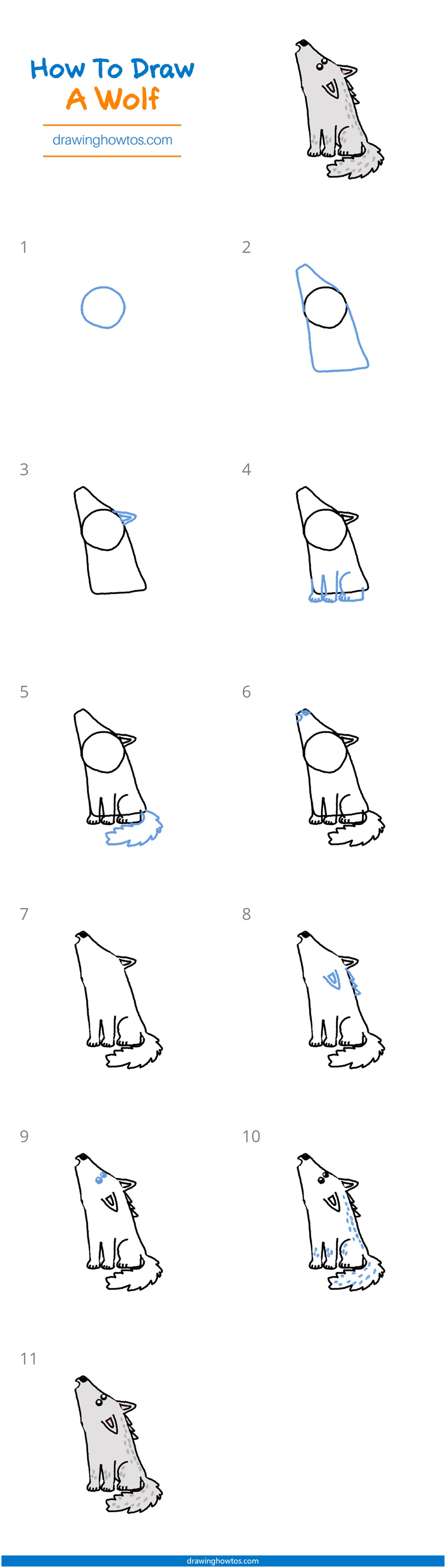 How To Draw A Wolf Step By Step Easy Drawing Guides Drawing Howtos
