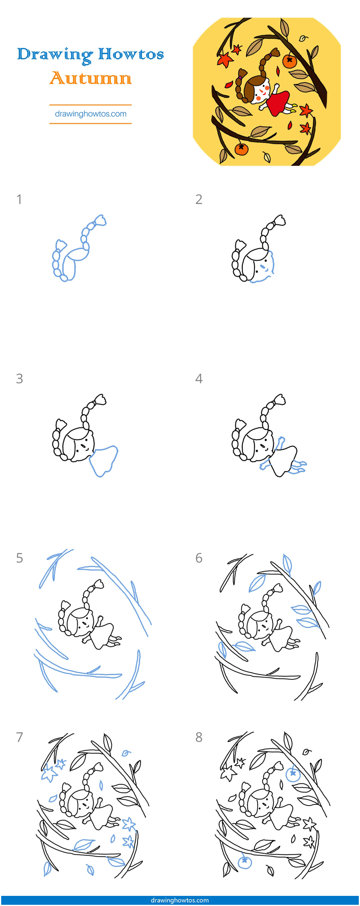 How to Draw an Autumn Scene Step by Step