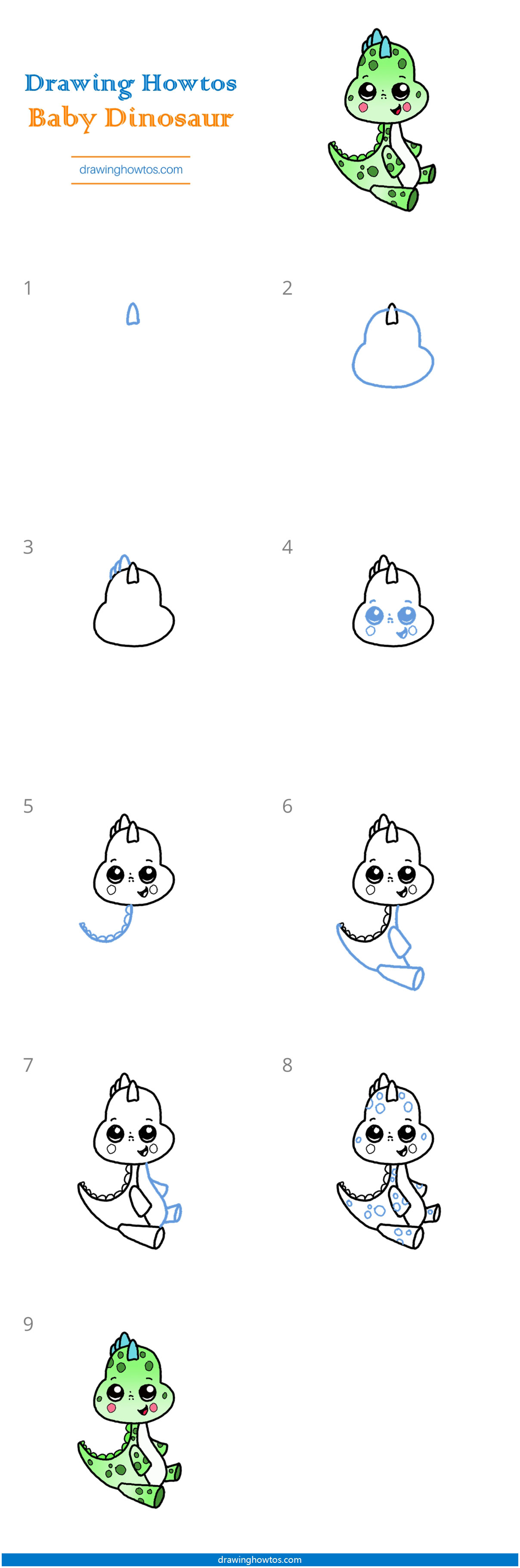 How to Draw a Baby Dinosaur Step by Step