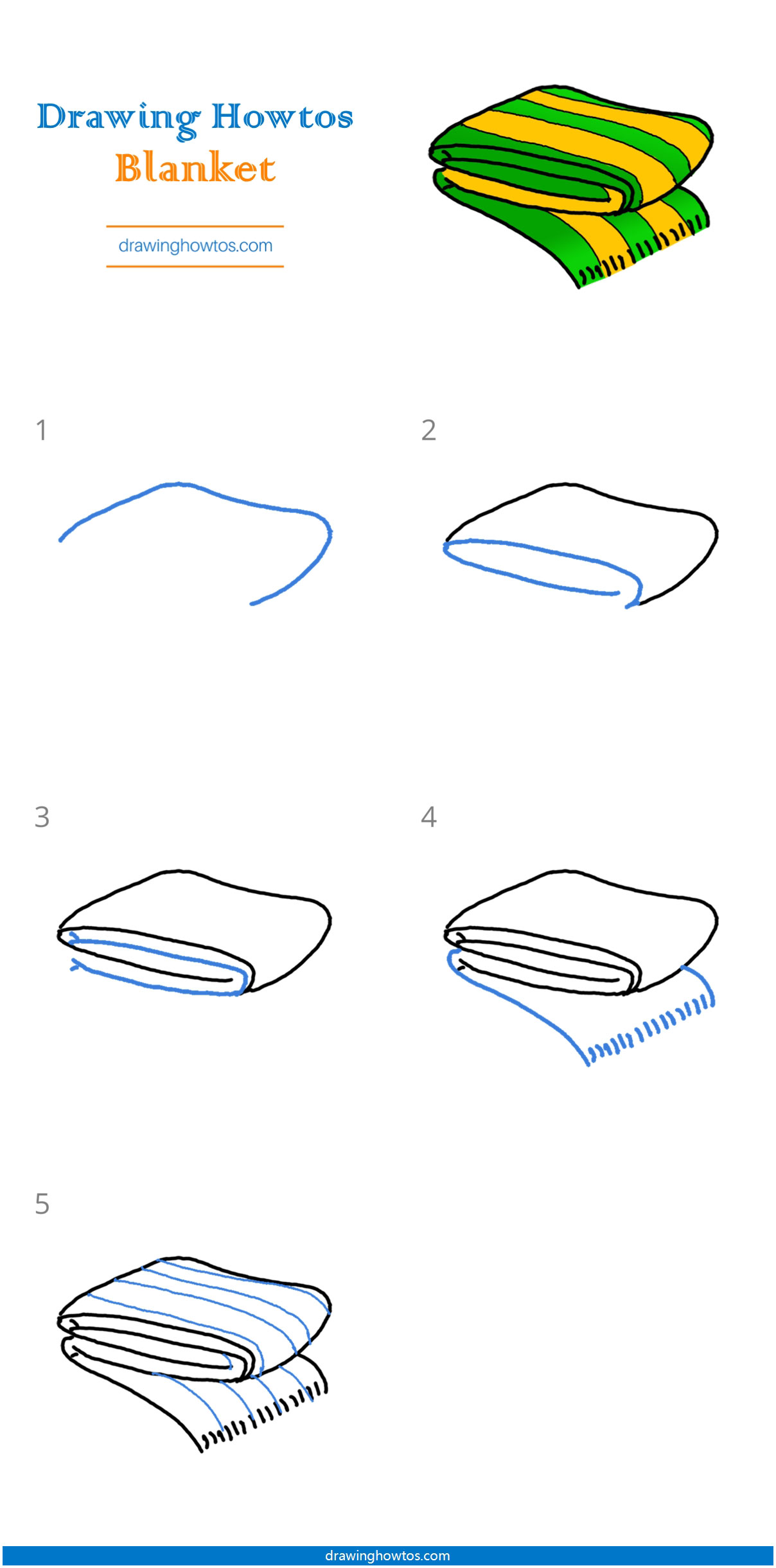 How to Draw a Folded Blanket Step by Step