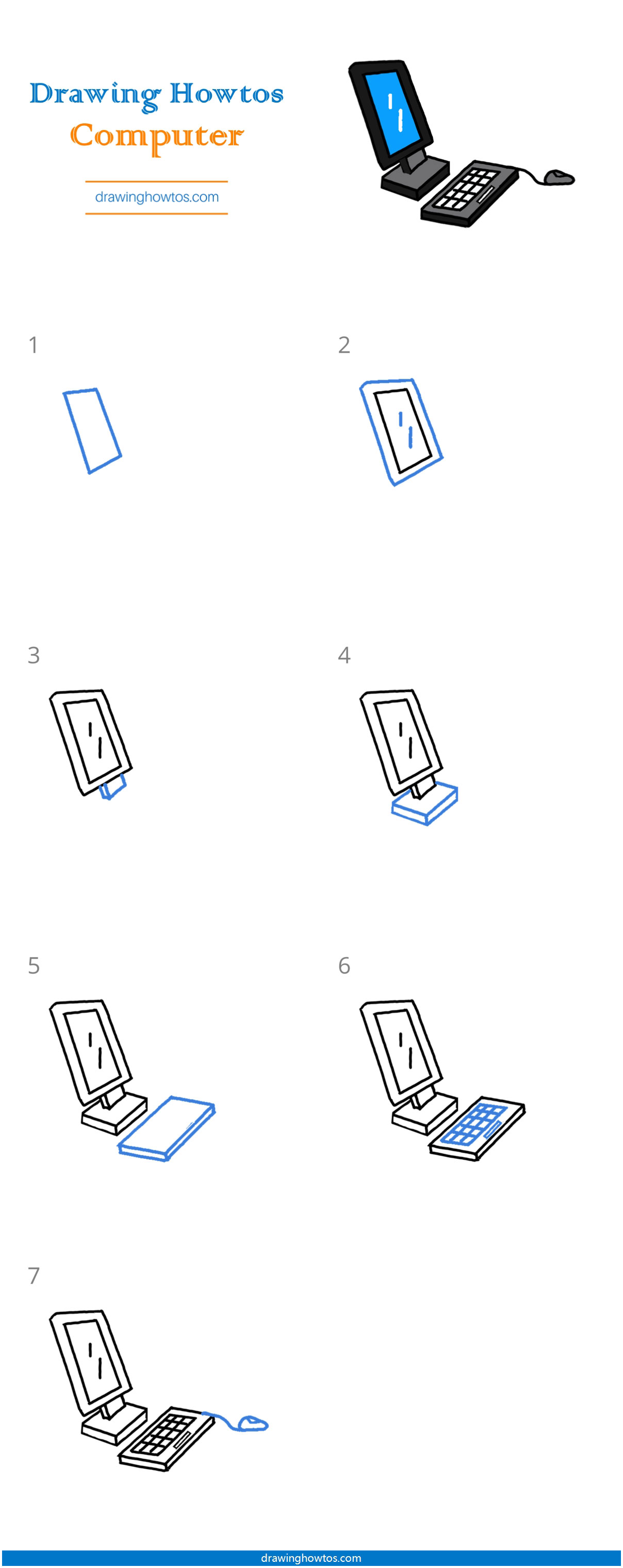 How to Draw a Computer Step by Step