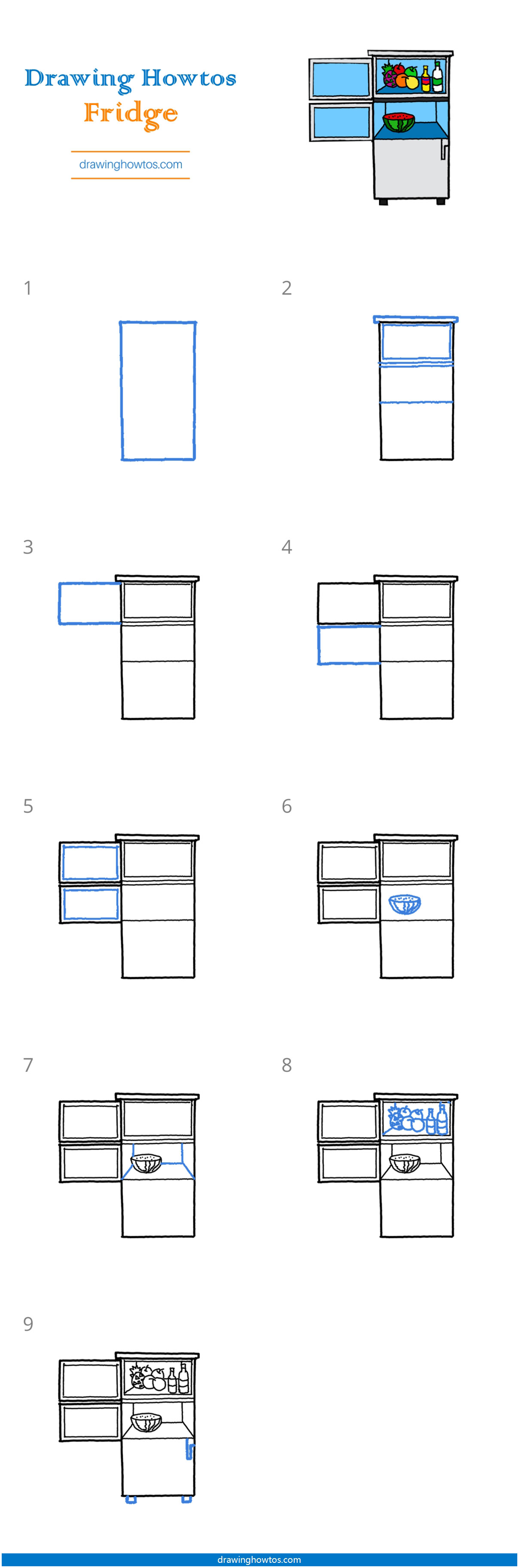 How To Draw A Fridge Step By Step Easy Drawing Guides Drawing Howtos
