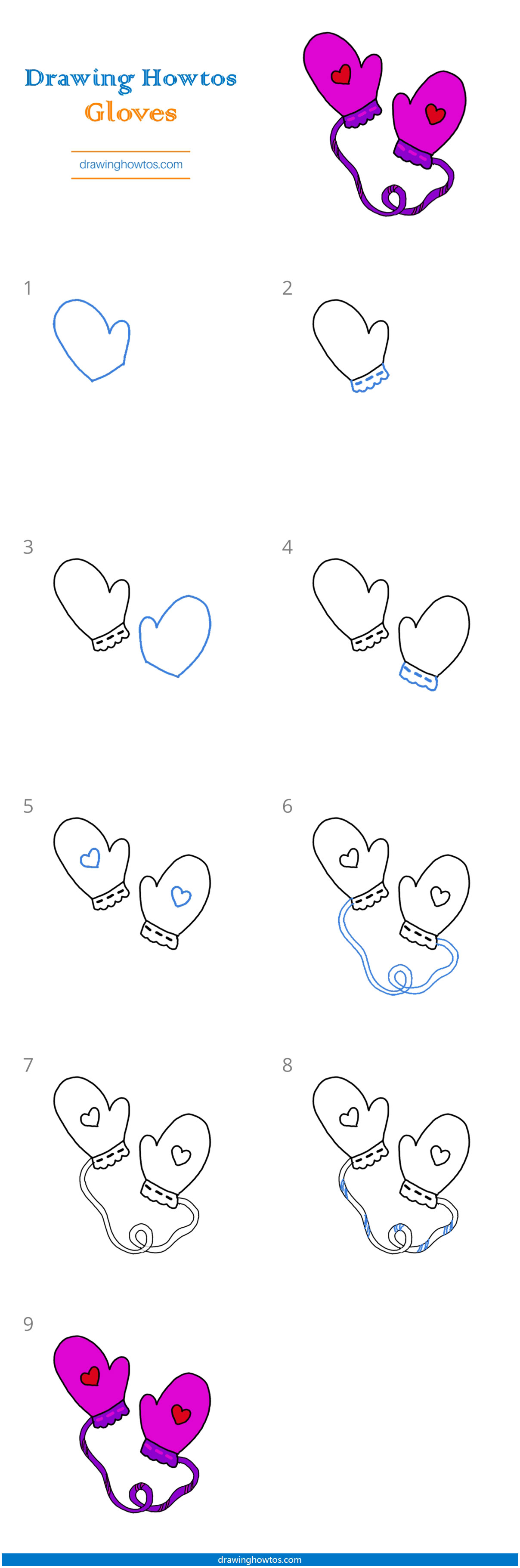 How to Draw Mittens Step by Step