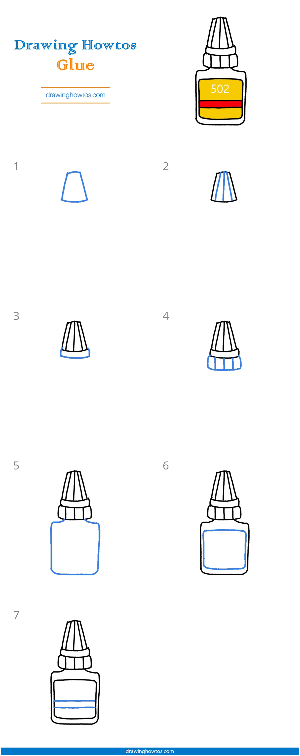 How to Draw a Glue Bottle Step by Step