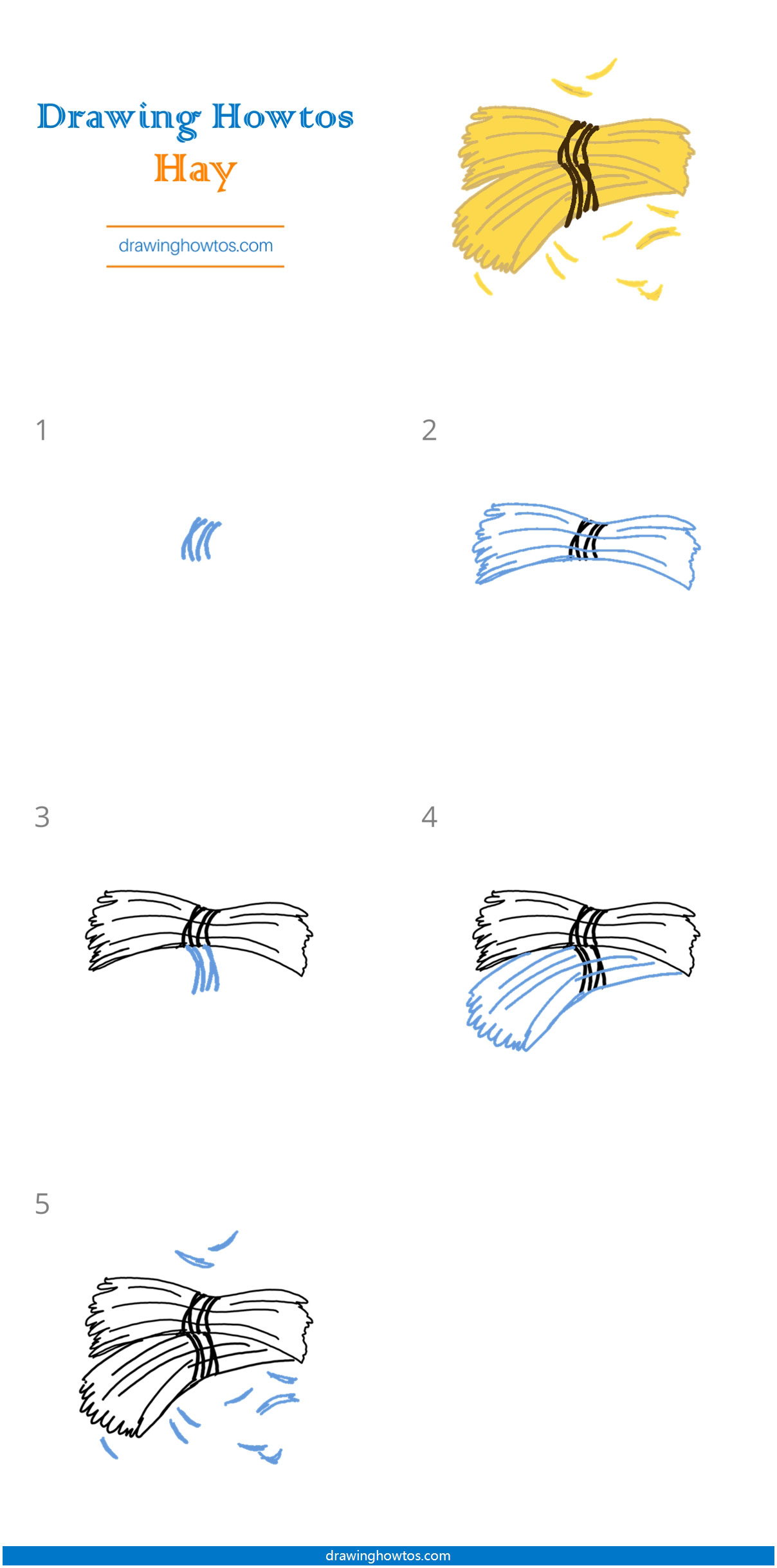 How to Draw Hay Step by Step