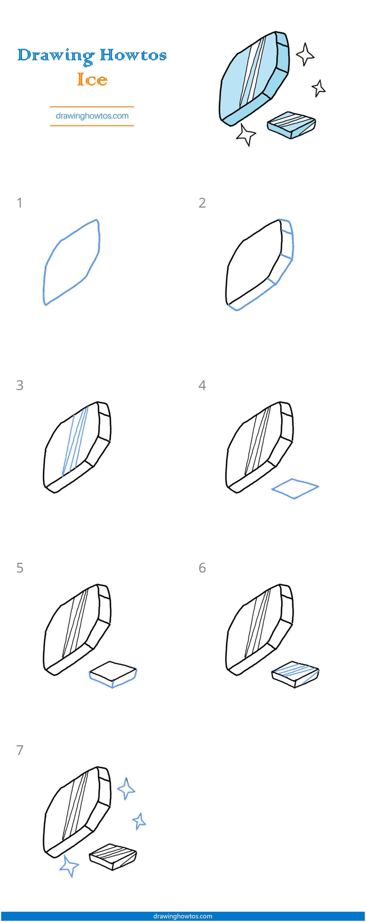 How to Draw Ice Step by Step