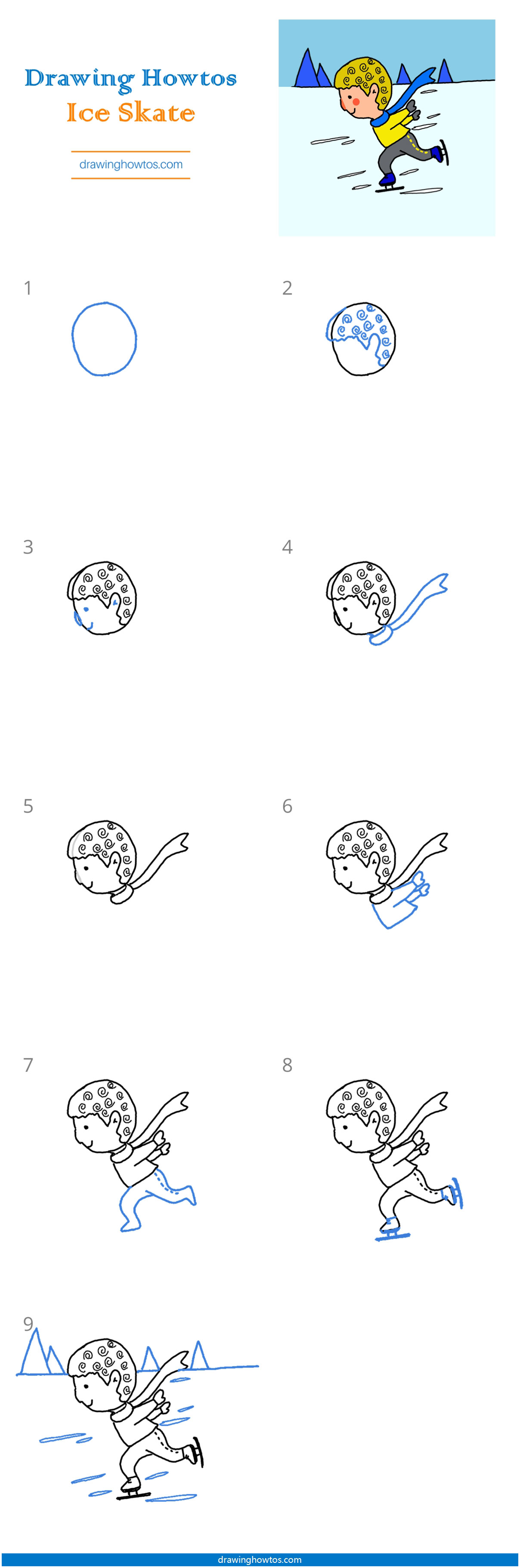 How to Draw an Ice Skater Step by Step