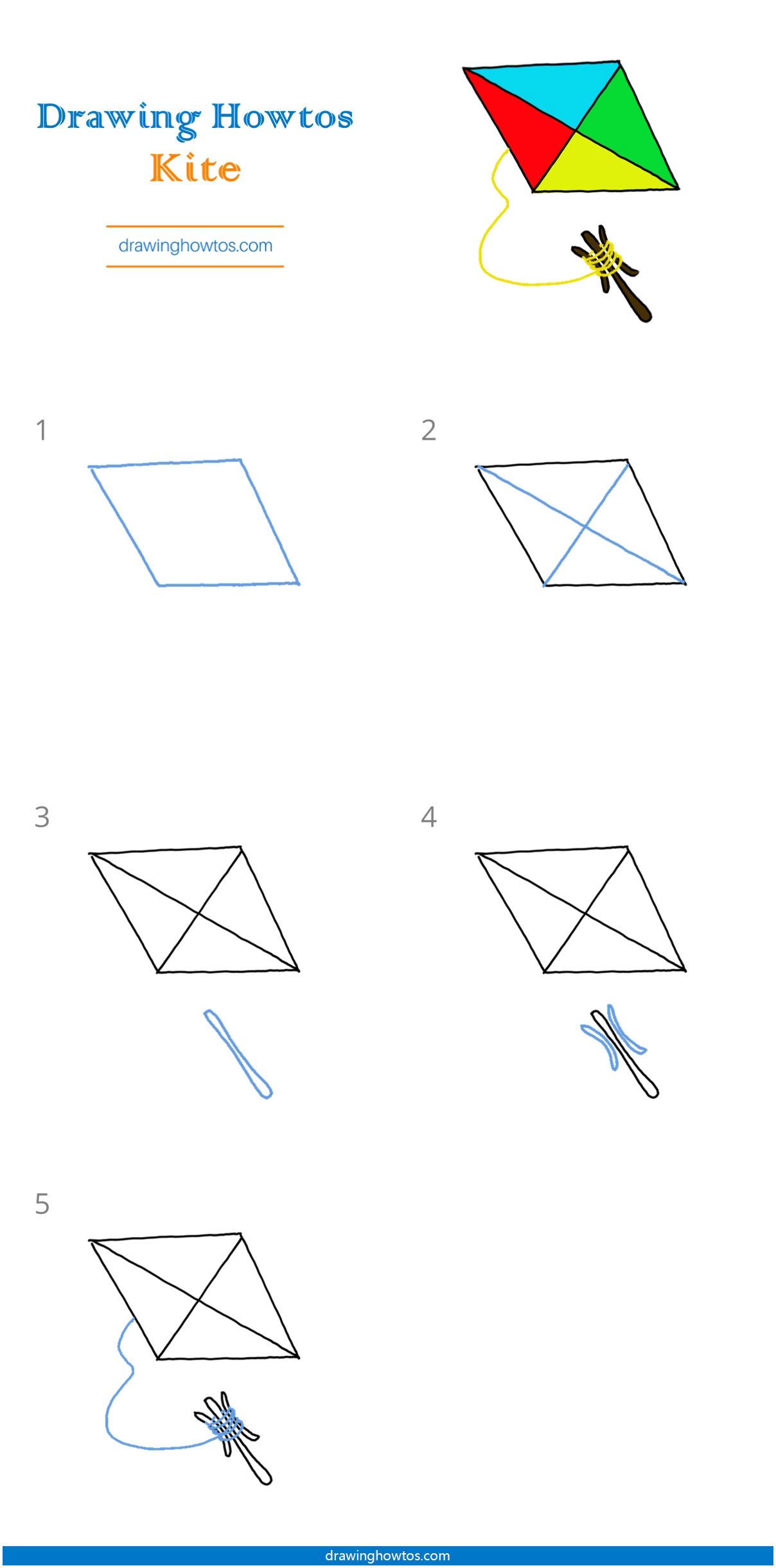 How to Draw a Kite Step by Step