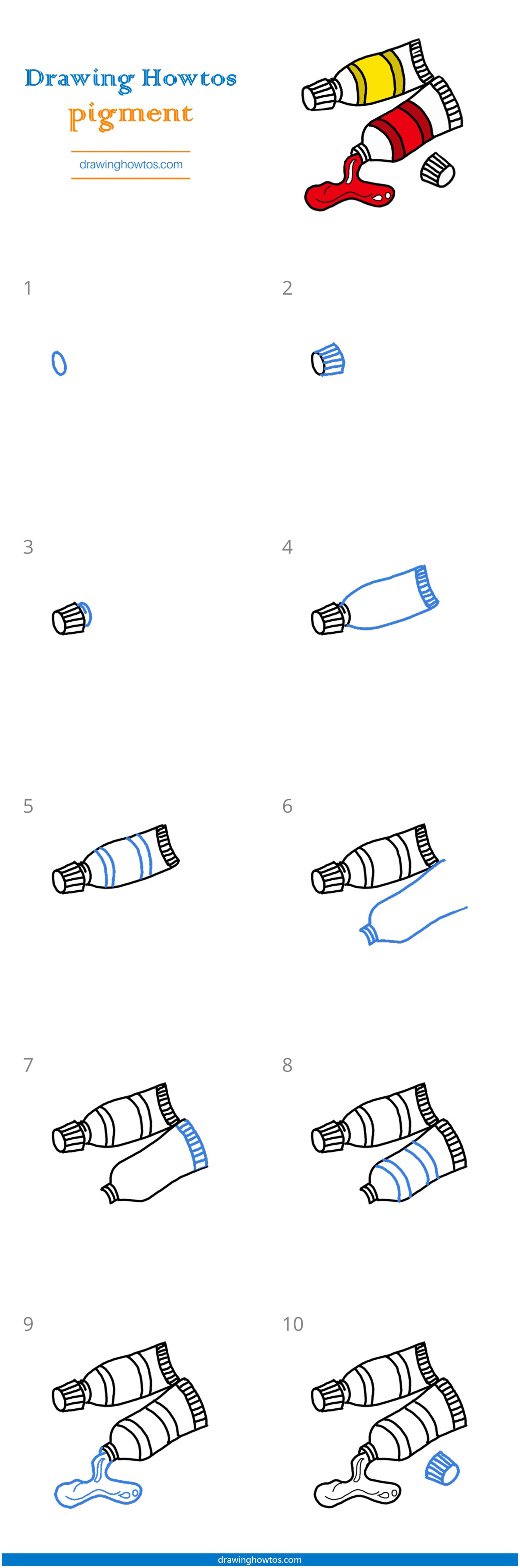 How to Draw Paint Tubes Step by Step