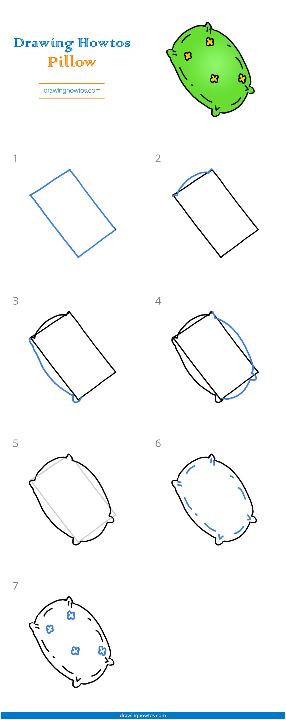 How to Draw a Pillow Step by Step