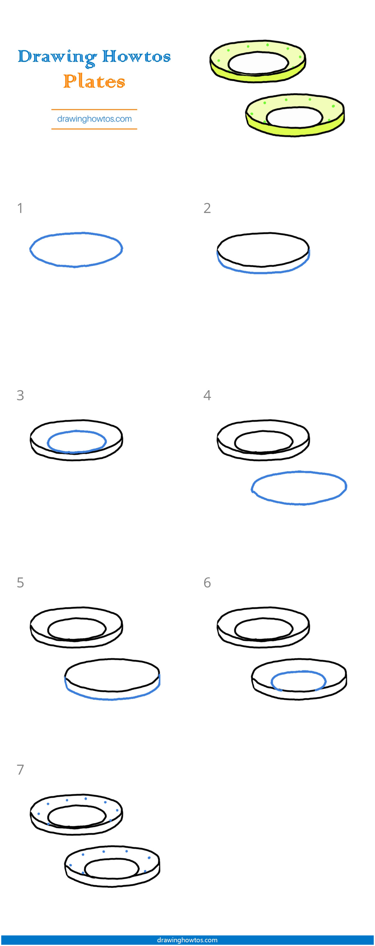 How to Draw Plates Step by Step