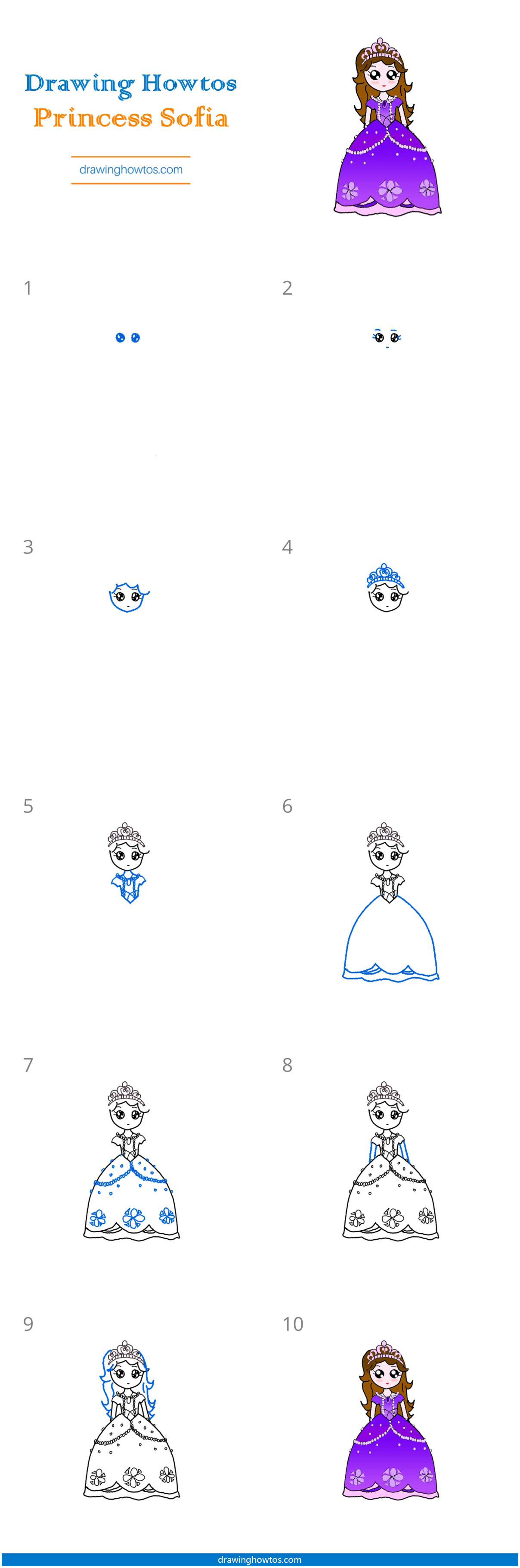 How to Draw Princess Sofia Step by Step