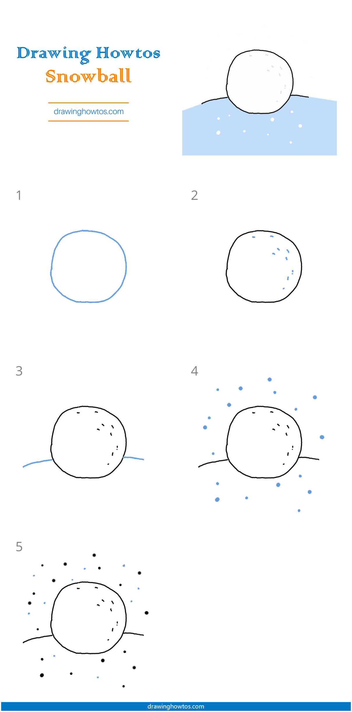 How to Draw a Snowball Step by Step