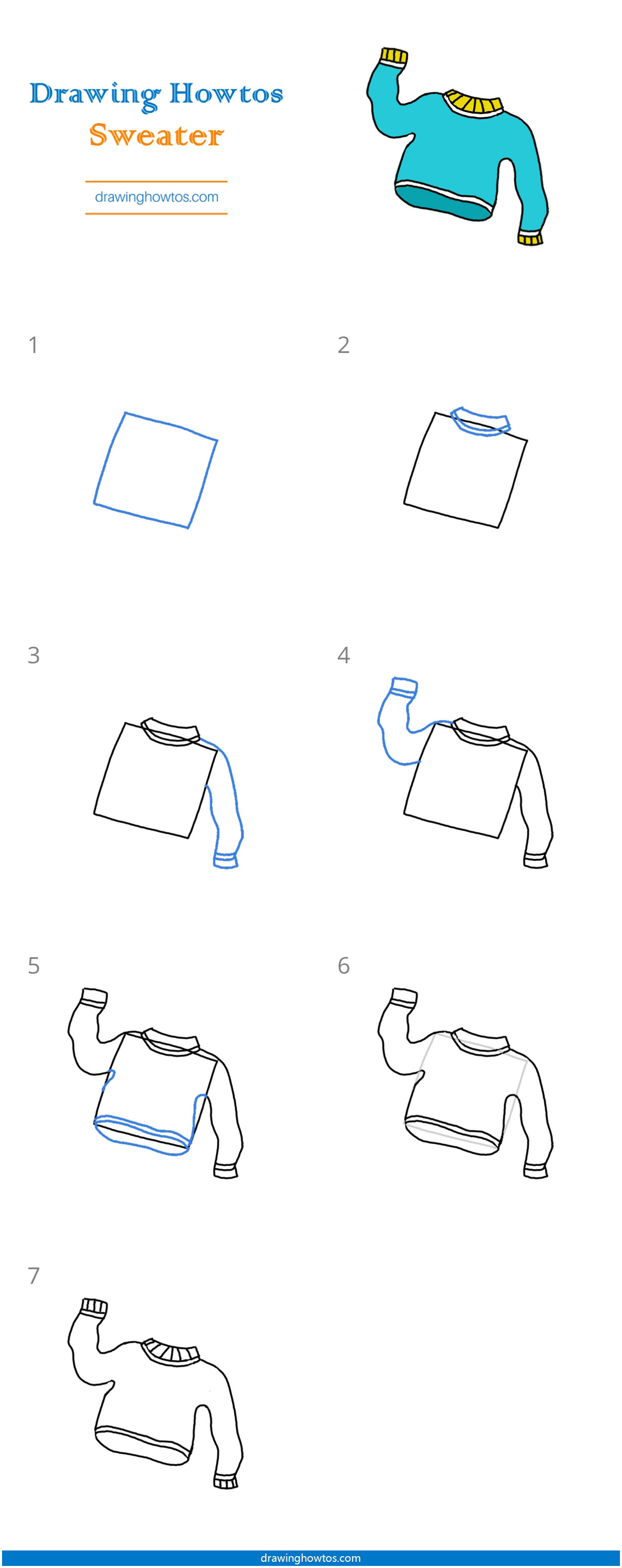 How to Draw a Sweater Step by Step