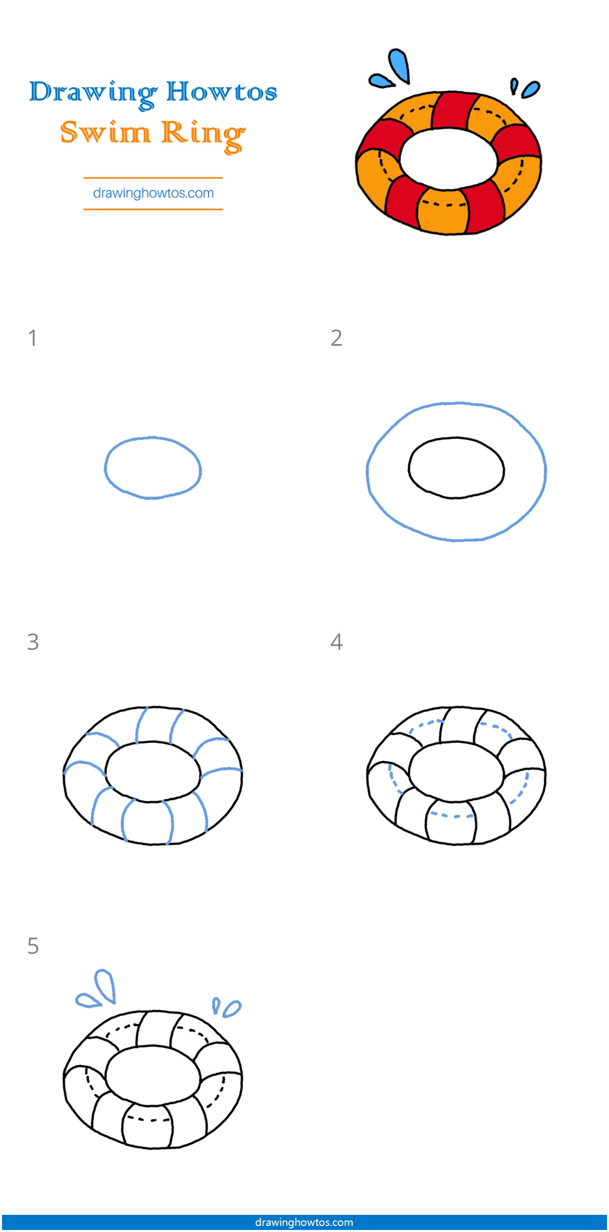 How to Draw a Swim Ring Step by Step