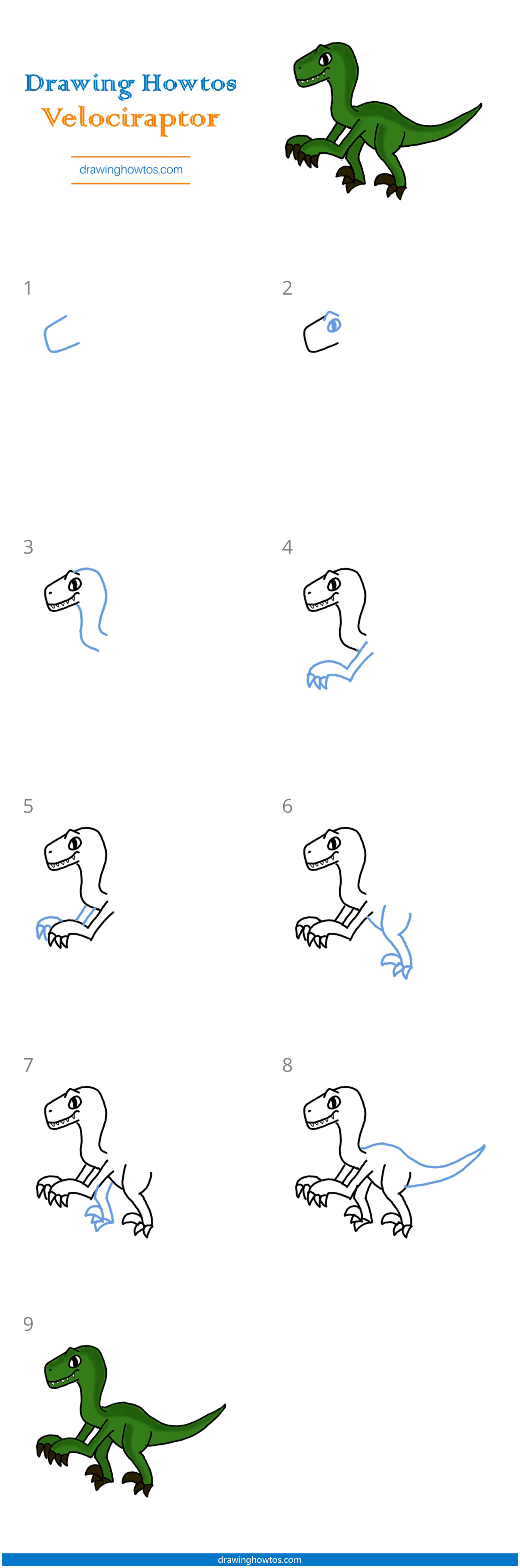 How to Draw a Velociraptor Step by Step