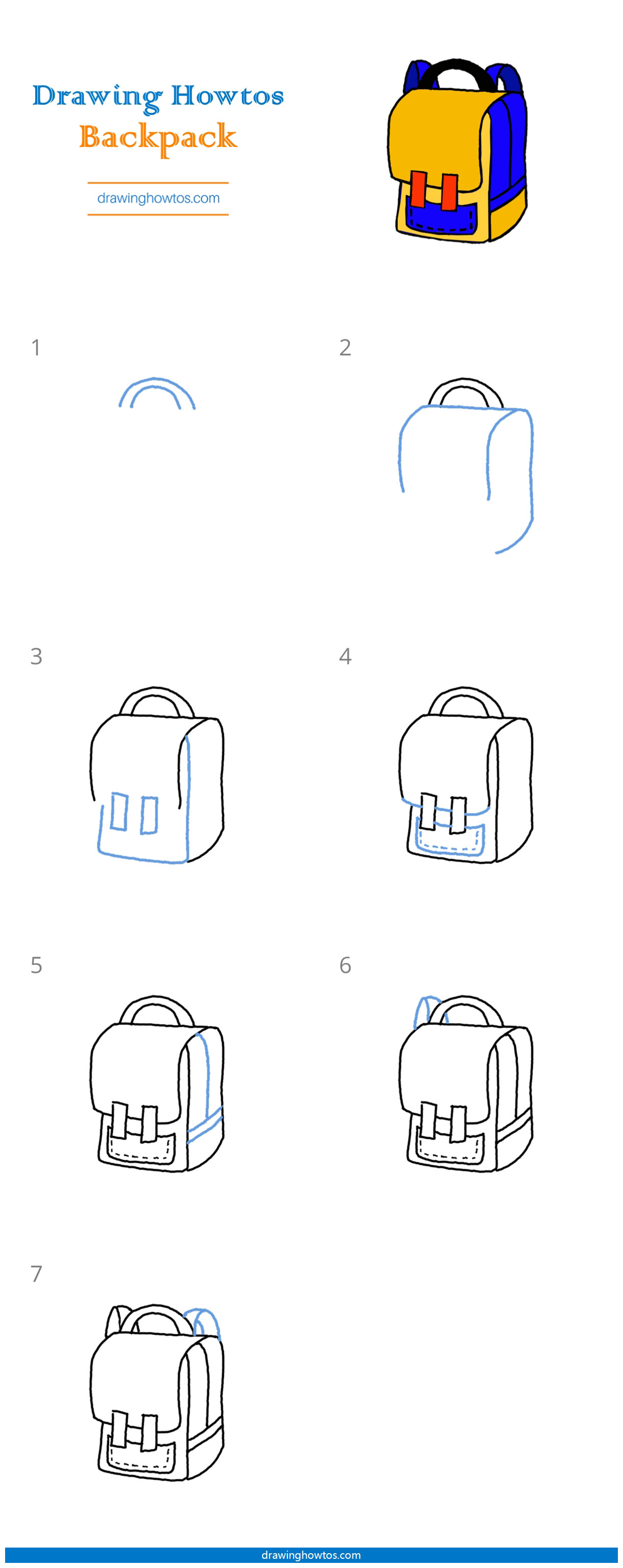 How to Draw a Backpack Step by Step
