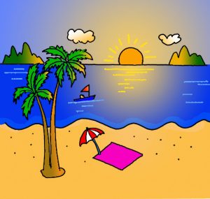 How to Draw a Beach Scene Easy