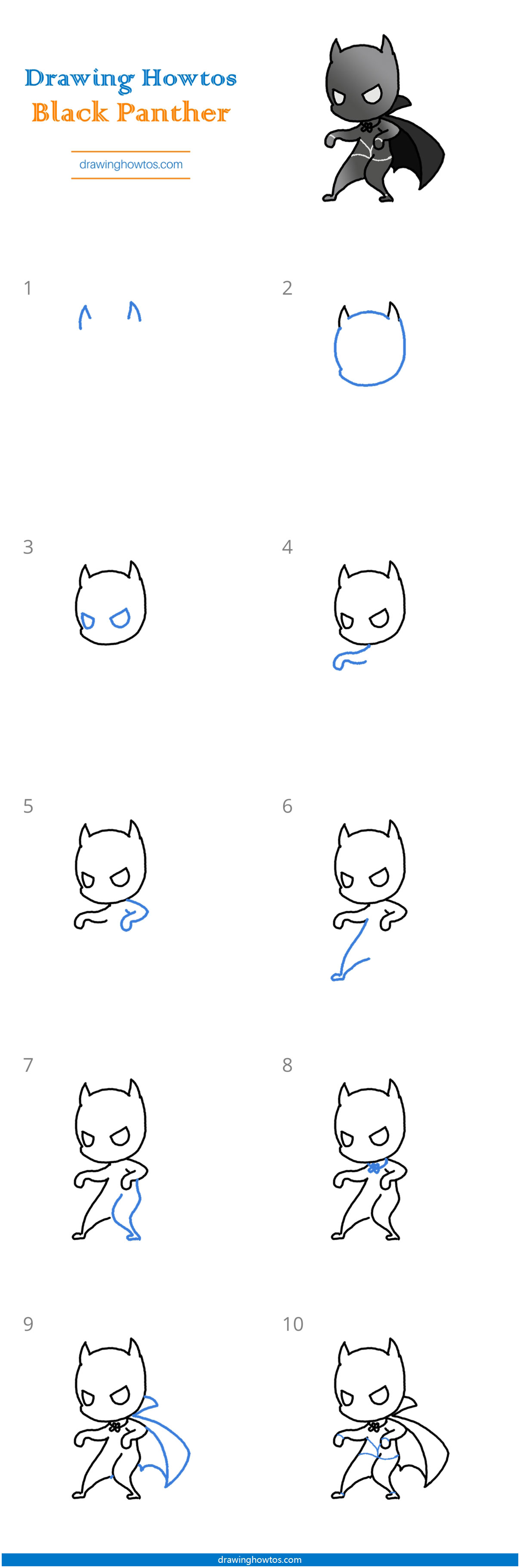 How to Draw Black Panther Step by Step