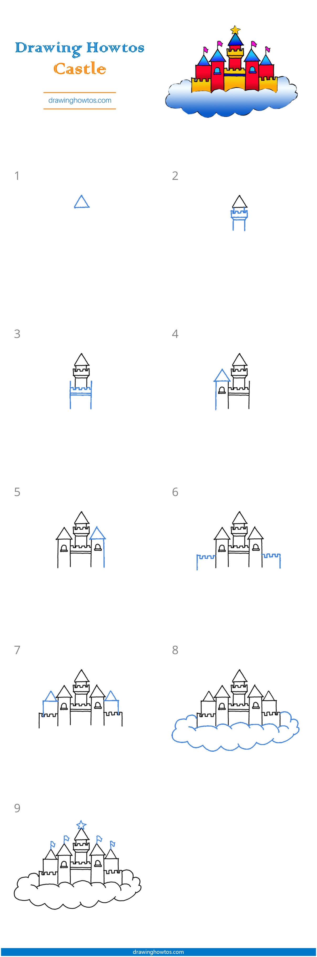 How to Draw a Castle Step by Step Easy Drawing Guides Drawing Howtos