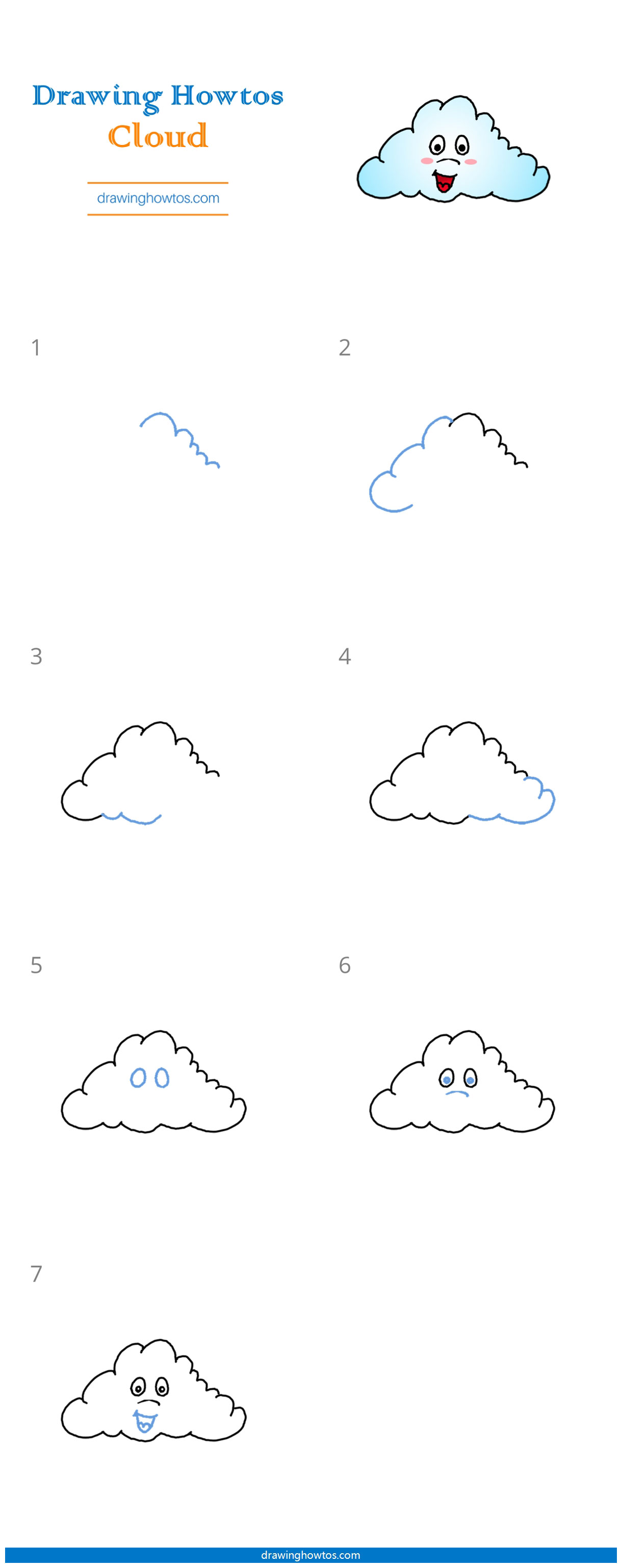 How to Draw Funny Clouds Step by Step