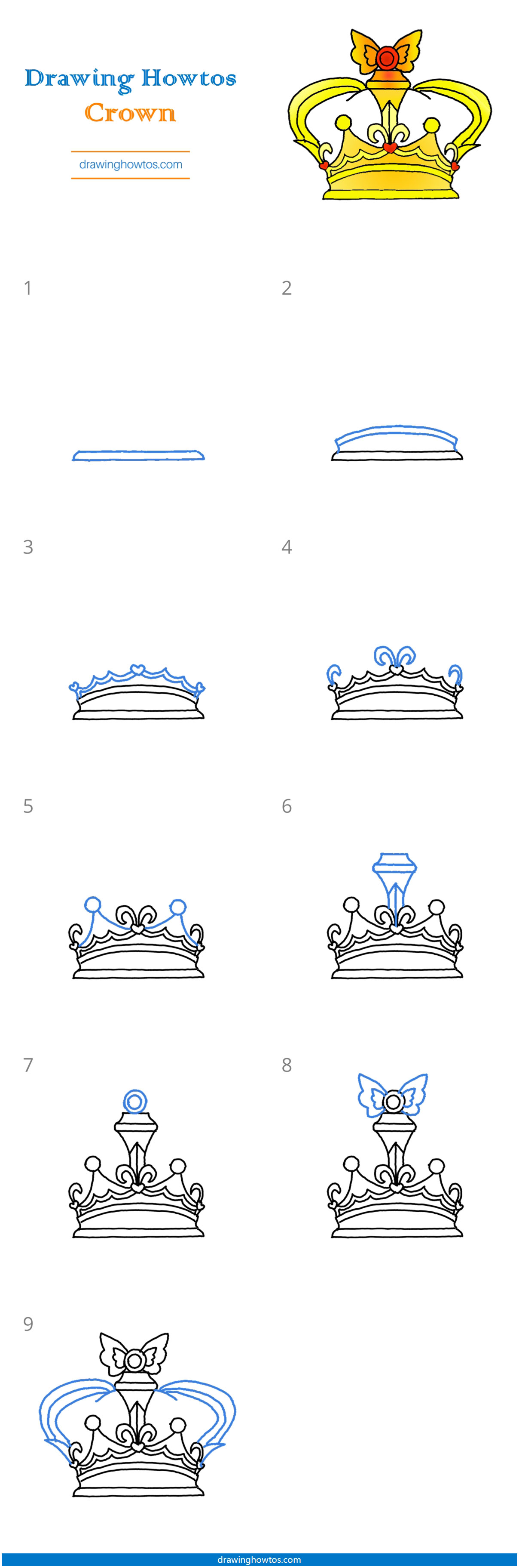 How to Draw a Crown Step by Step