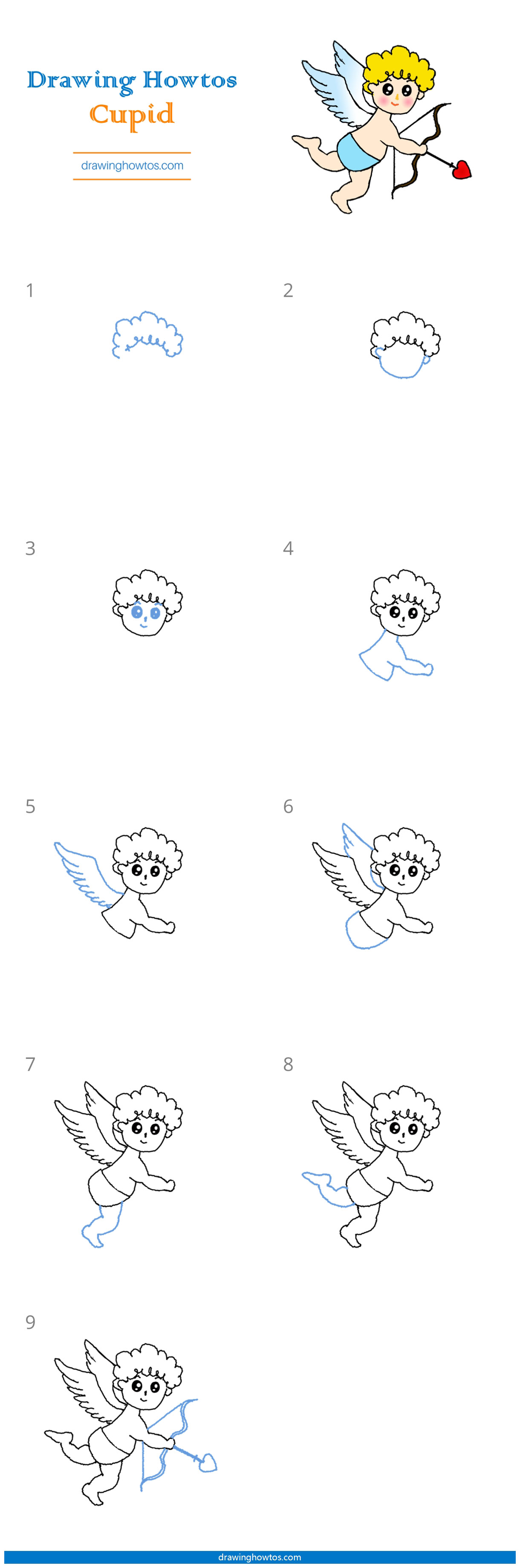 How to Draw Cupid Angel Step by Step
