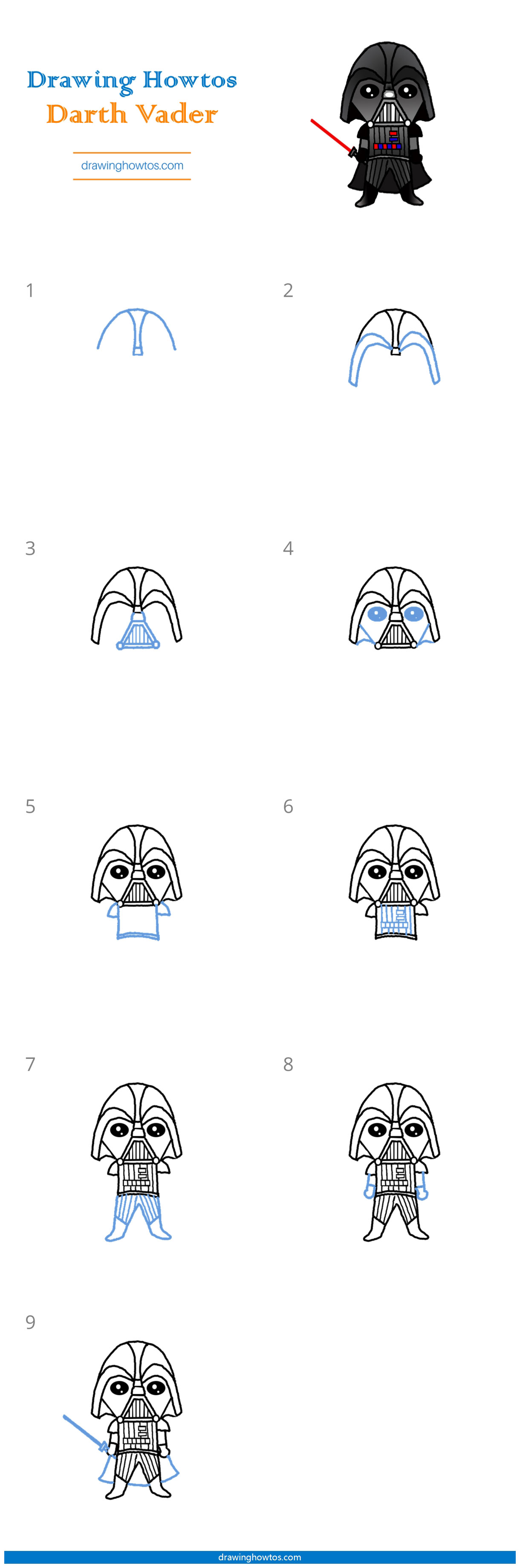 How to Draw Darth Vader Step by Step