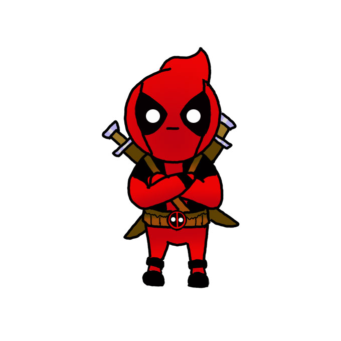 Deadpool Drawing Step By Step : How To Draw Deadpool Step By Step Easy