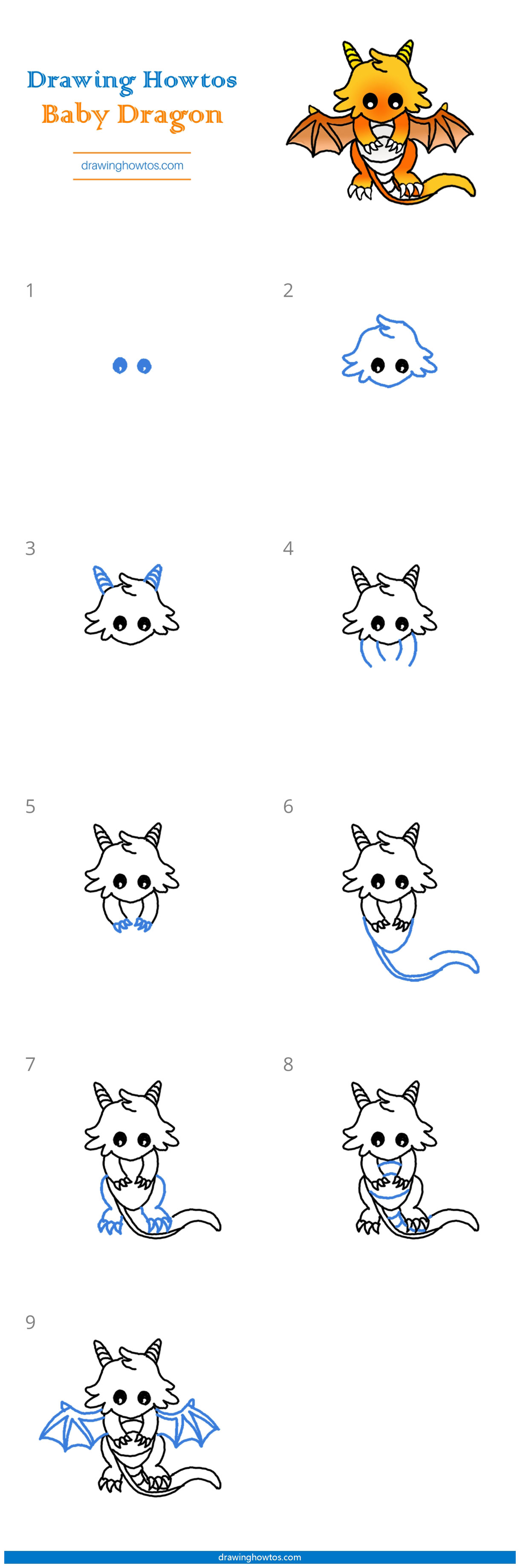 How to Draw a Baby Dragon Step by Step