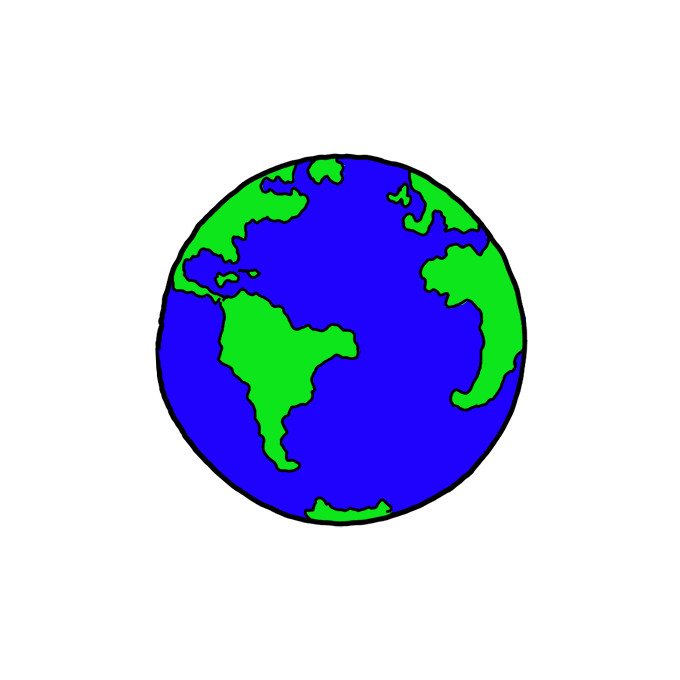 How to Draw the Earth Easy