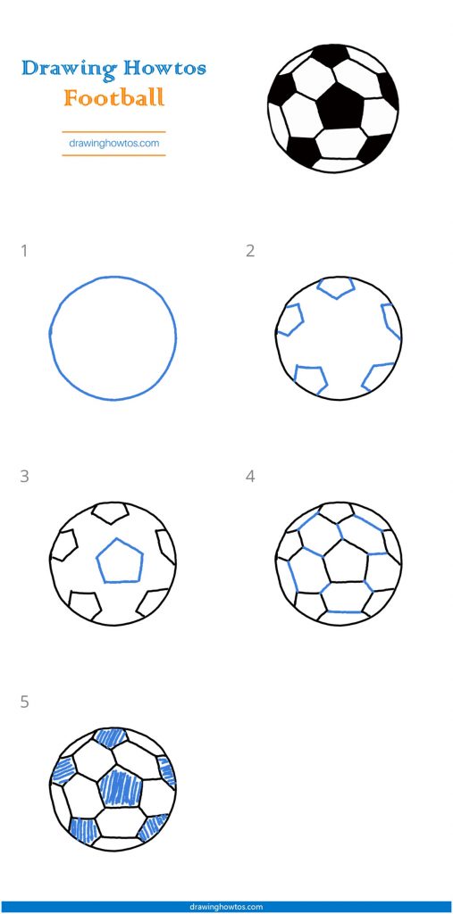 How to Draw a Football - Step by Step Easy Drawing Guides - Drawing Howtos