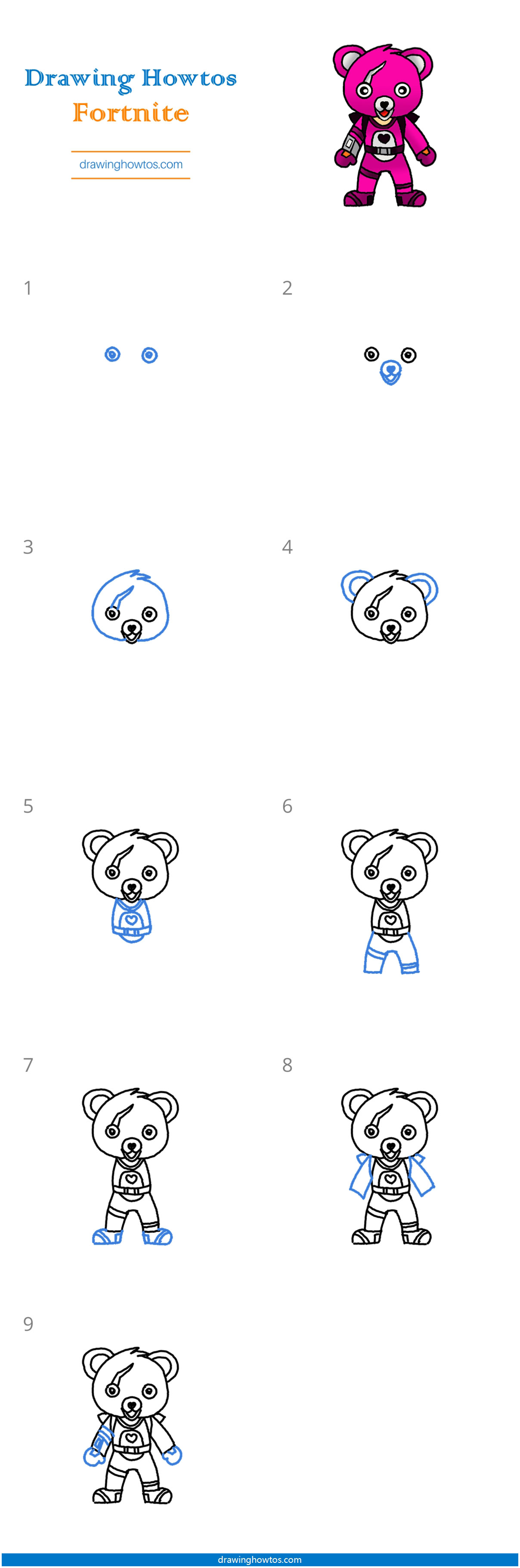How to Draw Cuddle Team Leader from Fortnite - Step by Step Easy ...