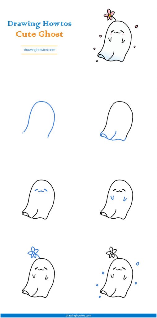 How to Draw a Ghost - Step by Step Easy Drawing Guides - Drawing Howtos