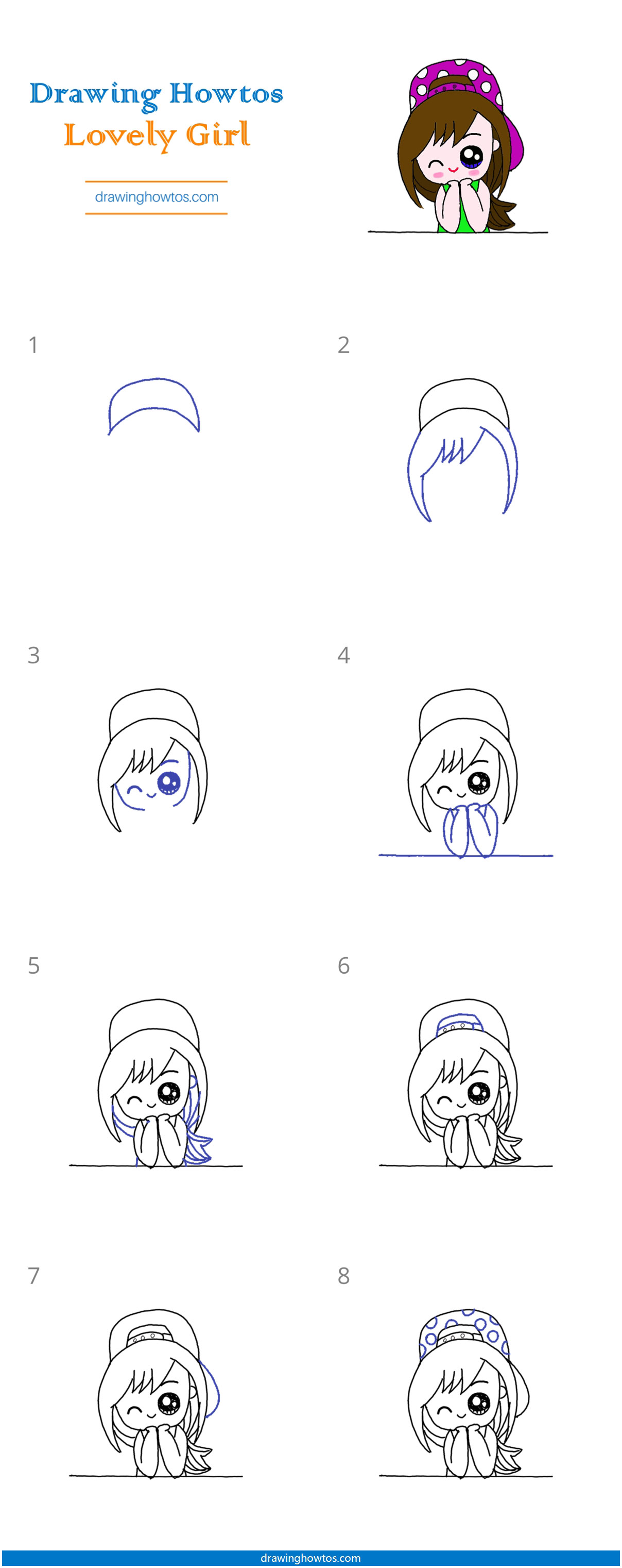 How to Draw a Lovely Girl Step by Step