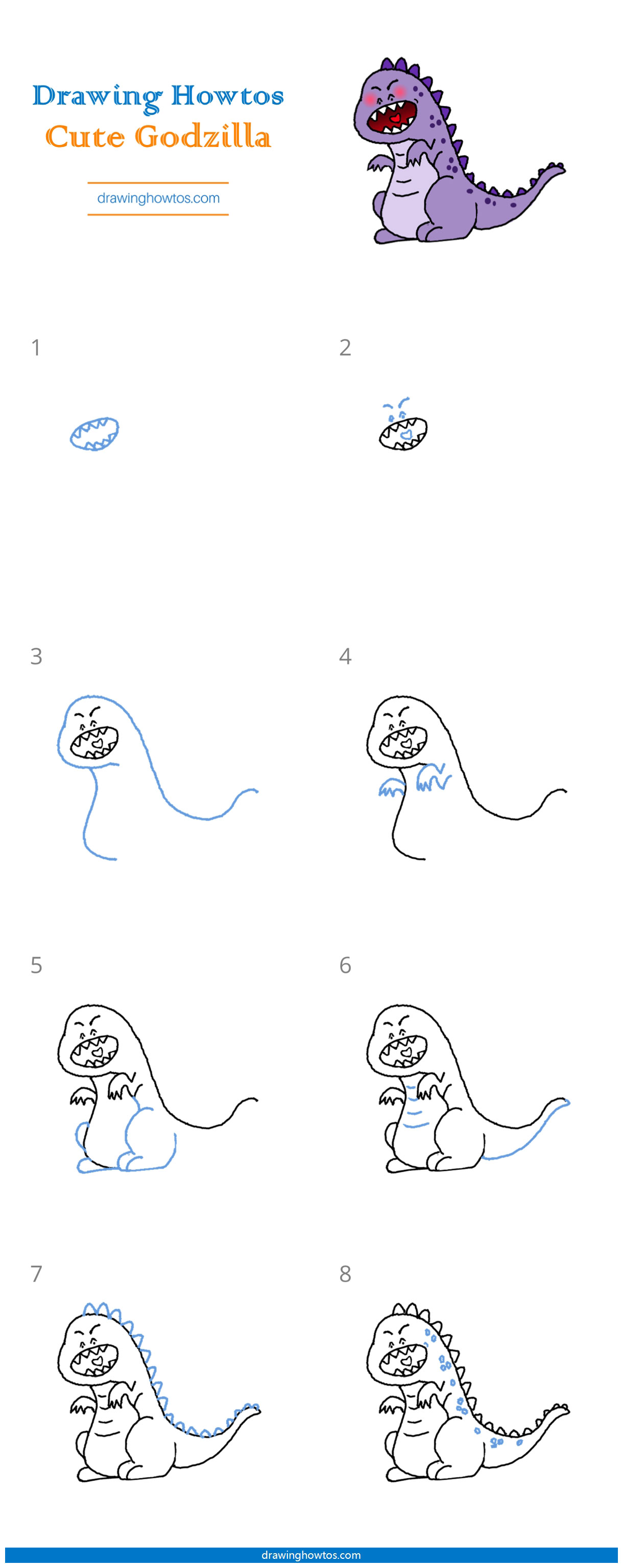 How to Draw Godzilla Step by Step
