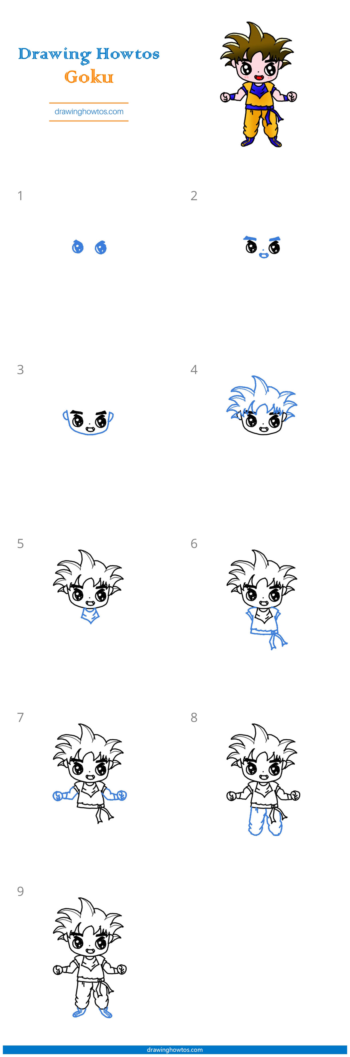 How to Draw Goku from DragonBall Step by Step